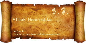 Vitek Henrietta névjegykártya