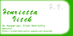 henrietta vitek business card